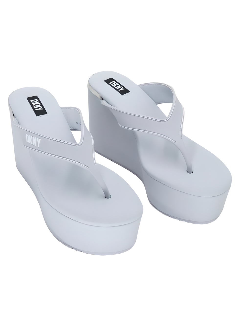 DKNY Trina Platform Wedge Thong Sandals Halogen Blue White Size 10